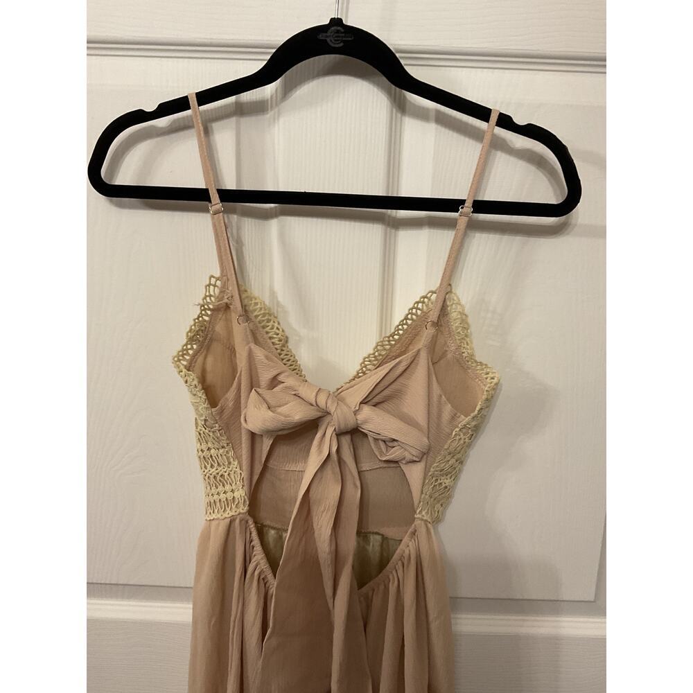 Unbranded Free People Styled Cream Lace Tiered Boho Babydoll Dress Cottagecore,S - Picture 5 of 7